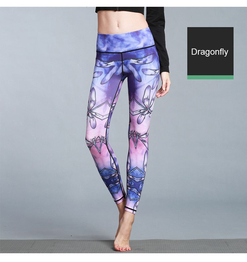 Yoga Legging, Yoga Pants, Boho Legging, Printed Tight, Orange Gold Peacock