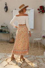 Boho Skirt, Hippie Skirts, Midi Skirt, Wild Rose in Smoke