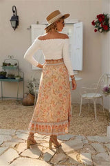 Boho Skirt, Hippie Skirts, Midi Skirt, Wild Rose in Blue, Pink, Smoke