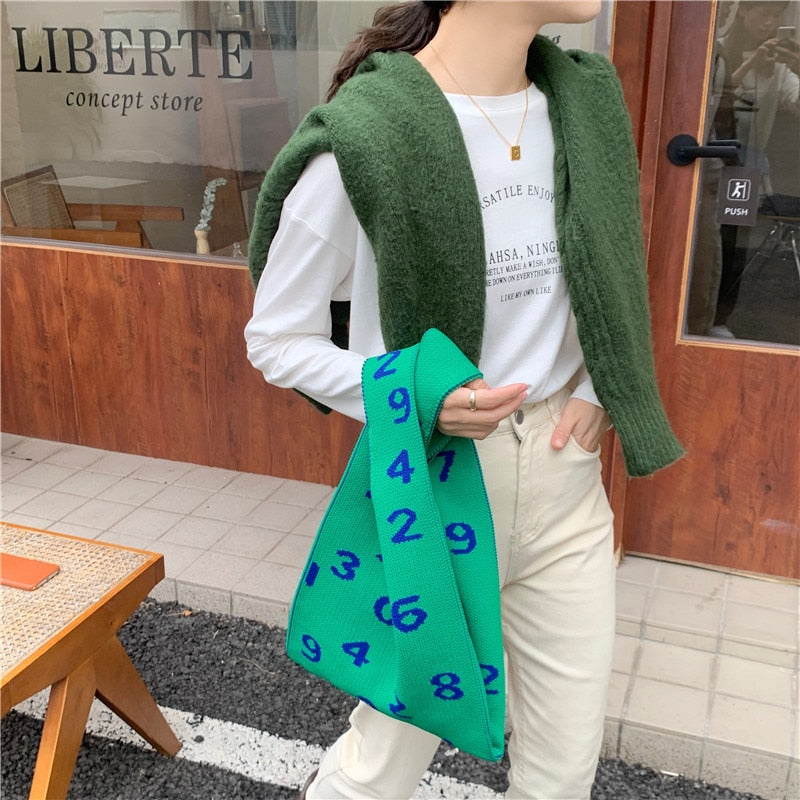 Boho Bag, Eco Tote Bags, Crochet Tote, Knitted Shopper Handbags, Number in 4 colors