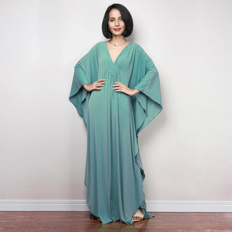 Boho Maxi Dress - Beach Dress, Kaftan Dress Blue Harmony in 15 colors