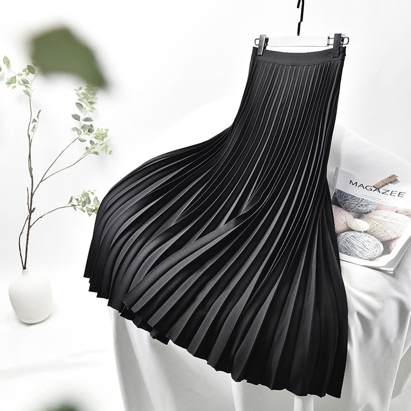 Boho Skirt, Hippie Skirts, Midi Pleated Skirt, Dark Tone