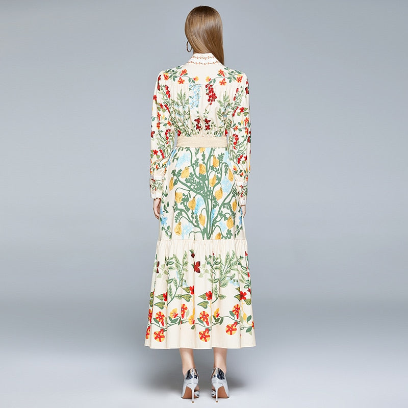 Vintage Dress, Boho Maxi Dress, Gown, Iovry Victoria Flower Garden