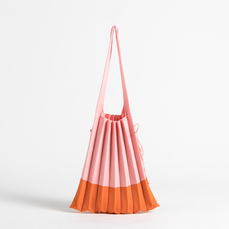 Boho Bag, Tote Bags,  Folded Knit Pleated Bags in 28 colors