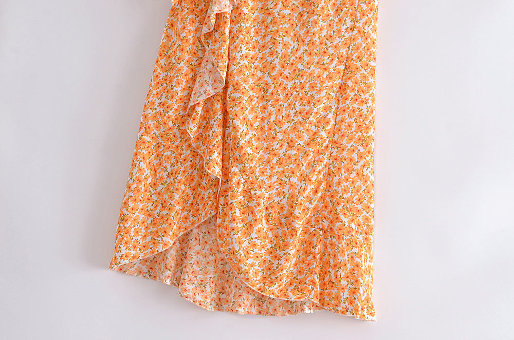 Boho Skirt, Hippie Skirts, Wrap Skirt, Zingy Orange
