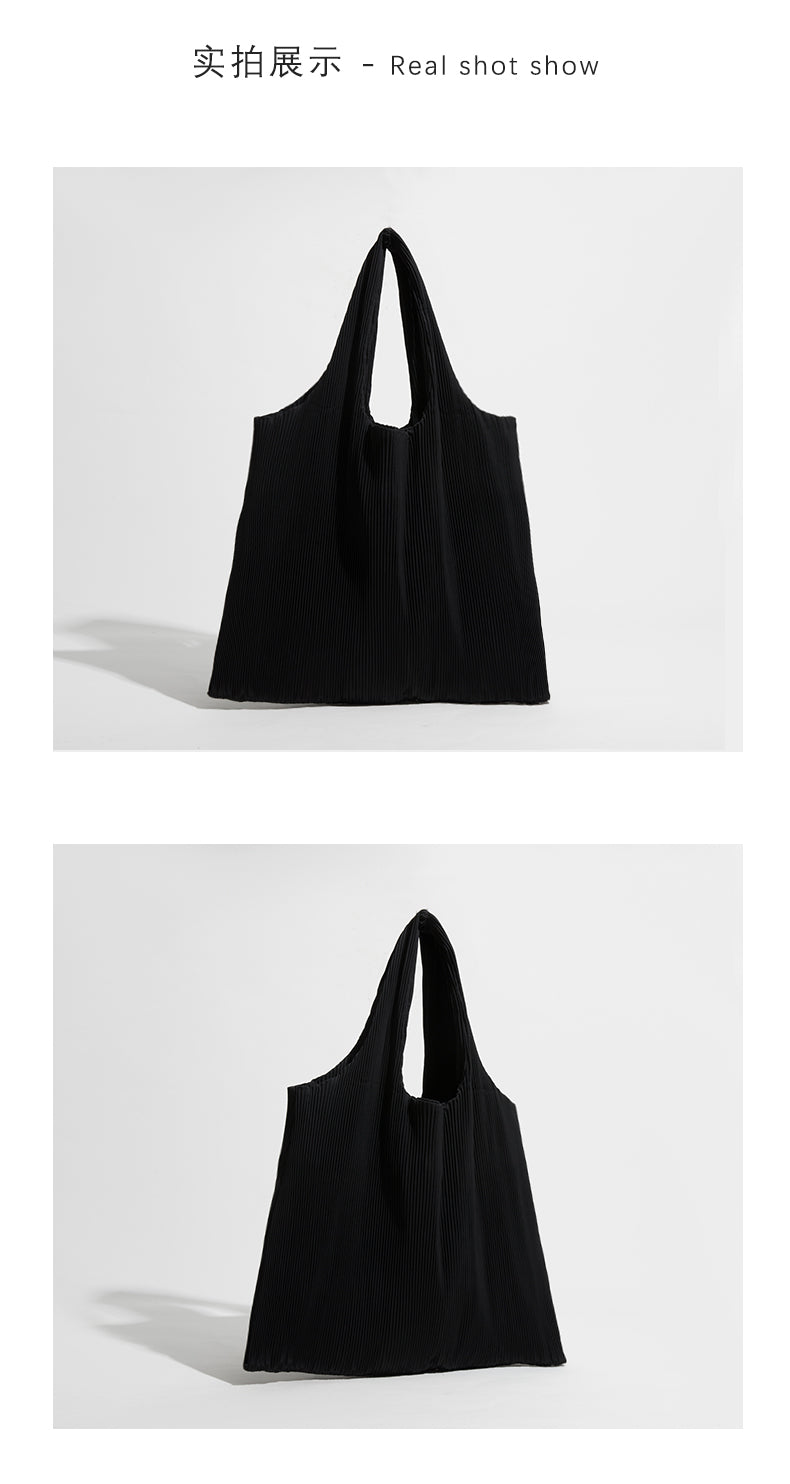 Boho Bag, Hobo Bags, Ruched Fabric Bag, Pleated Tote Shopping Handbag in Blue, Black, Green