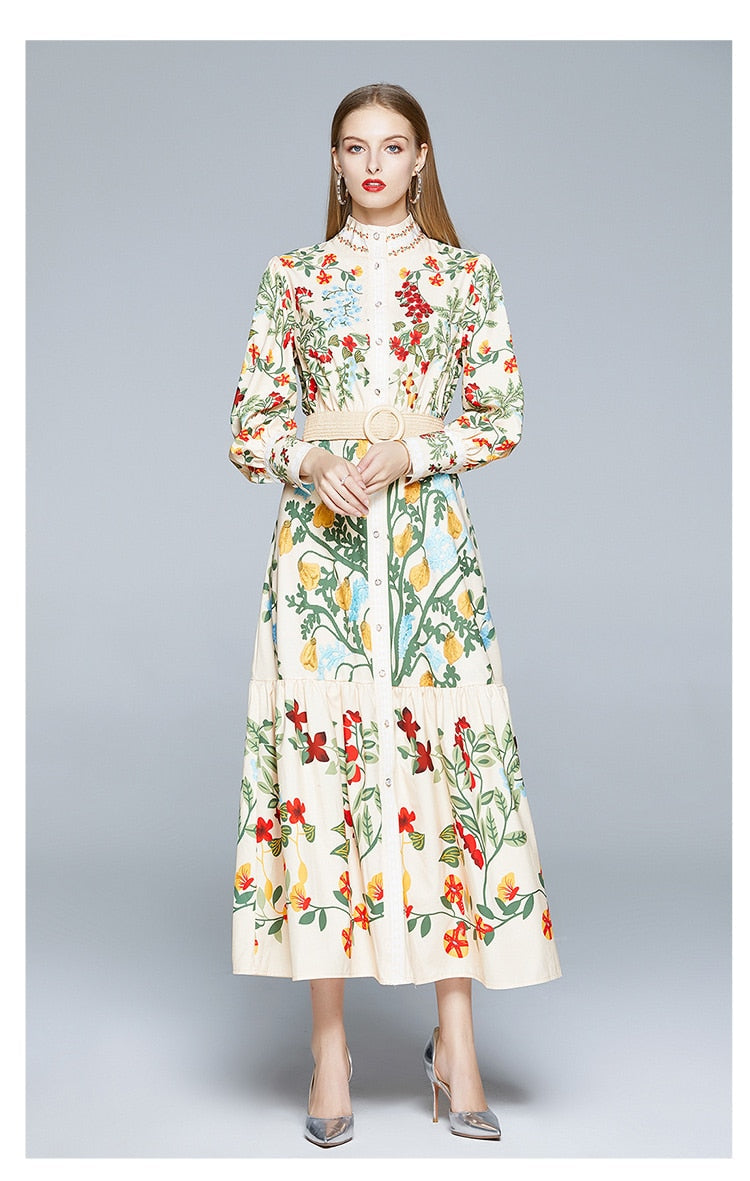 Vintage Dress, Boho Maxi Dress, Gown, Iovry Victoria Flower Garden