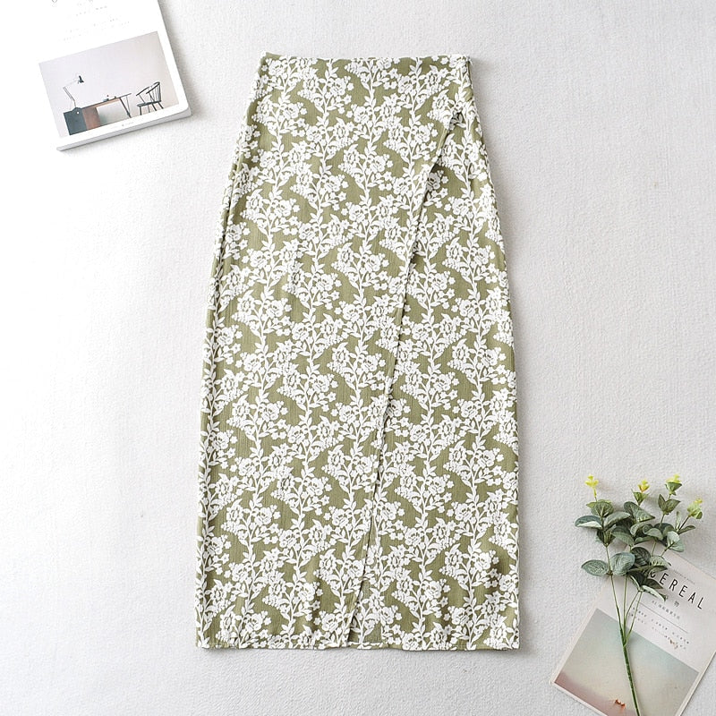 Boho Two Piece Set, Crop Top and Skirt, Vintage Oroslavje in Yellow