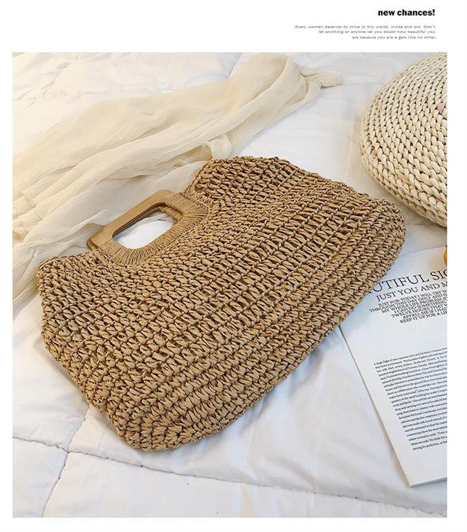 Boho Bag, Woven Straw Handbag, Love Sac