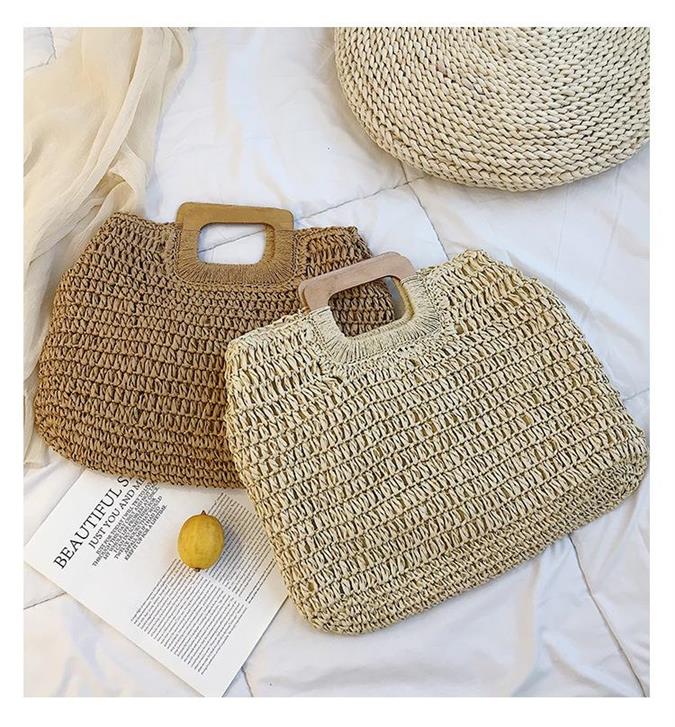 Boho Bag, Woven Straw Handbag, Love Sac
