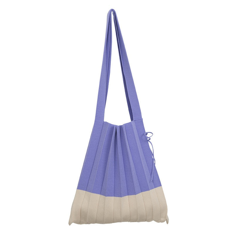 Boho Bag, Eco Tote Bags, Crochet Tote, Knitted Shopper Handbags, Pleated Bags in 6 colors