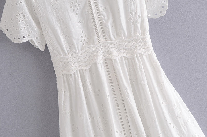 Maxi Dress, Boho Dress, Sundress, White Lace Dandelion