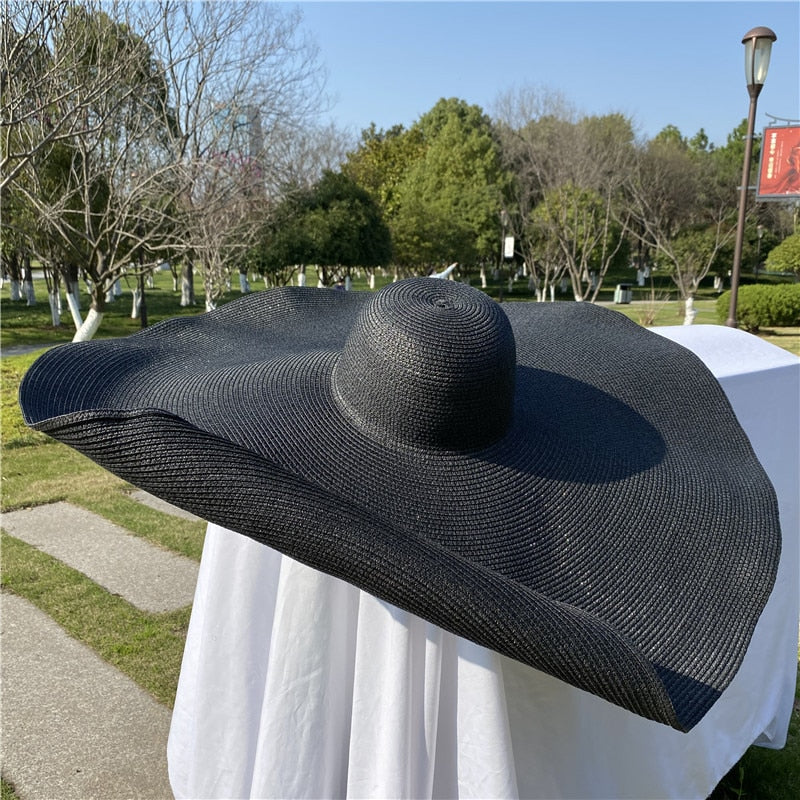 Boho Hat, Sun Hat, Beach Hat, Extra Large Wide Brim, Straw Hat, 4 colors (Soft, Brim 20, 25, 30, 35, 40 cm)