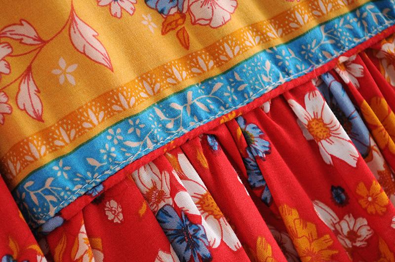 Gown Dress, Boho Maxi Dress, Loose Dress, Daisy Mind in Red