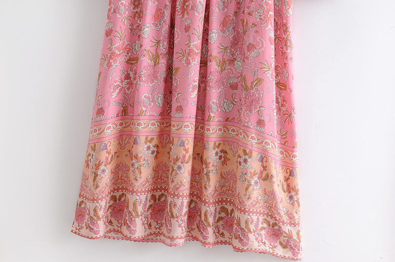 Gown Dress, Boho Maxi Dress, Loose Dress, Carina Rose in Pink