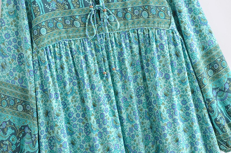 Gown Dress, Boho Maxi Dress, Loose Dress, Green Camel