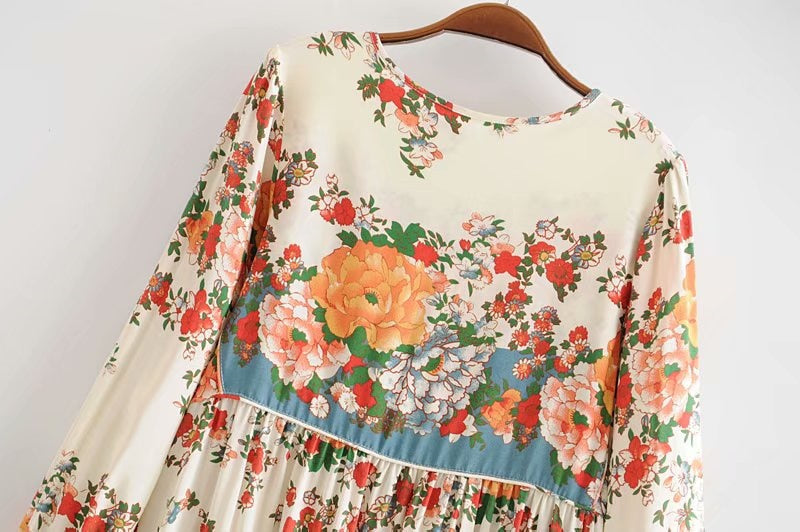 Gown Dress, Boho Maxi Dress, Loose Dress,  White Floral