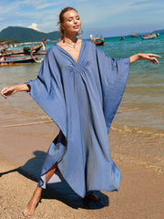 Boho Maxi Dress - Beach Dress, Kaftan Dress Blue Harmony in 15 colors