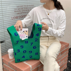 Boho Bag, Eco Tote Bags, Crochet Tote, Knitted Shopper Handbags, Number in 4 colors