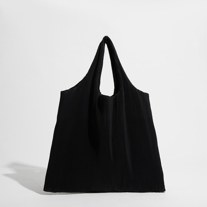 Boho Bag, Hobo Bags, Ruched Fabric Bag, Pleated Tote Shopping Handbag in Blue, Black, Green