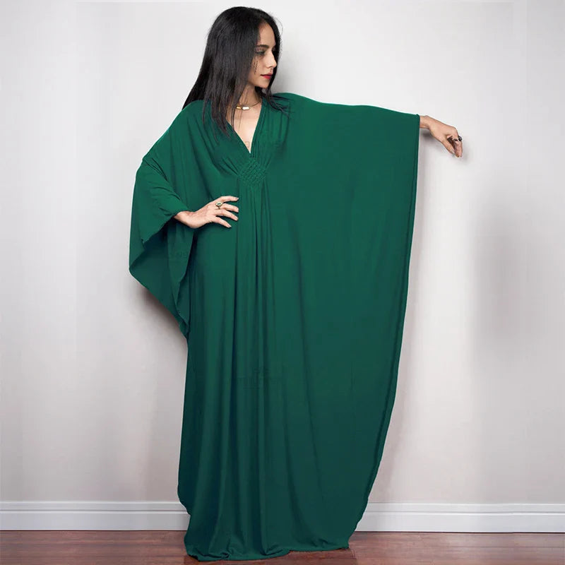 Boho Maxi Dress - Beach Dress, Kaftan Dress Blue Harmony in 15 colors