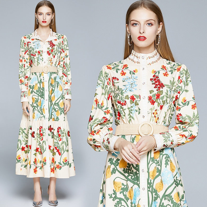 Vintage Dress, Boho Maxi Dress, Gown, Iovry Victoria Flower Garden