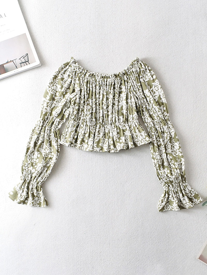 Boho Two Piece Set, Crop Top and Skirt, Vintage Oroslavje in Yellow