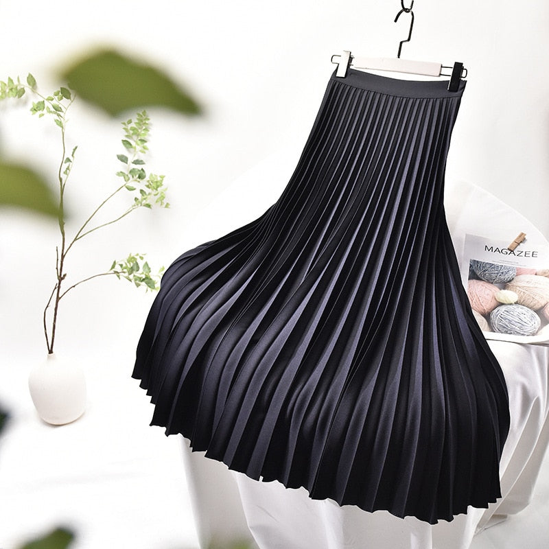 Boho Skirt, Hippie Skirts, Midi Pleated Skirt, Dark Tone