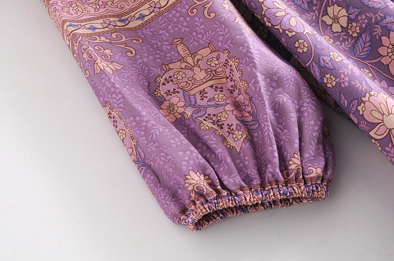 Gown Dress, Boho Maxi Dress, Loose Dress, Purple Anna Wild Rose