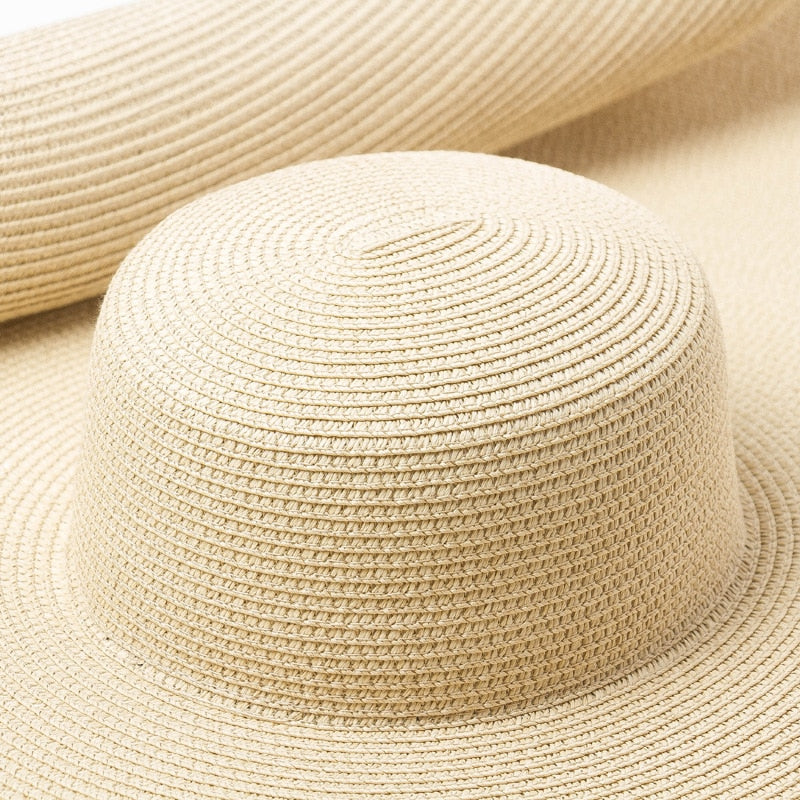 Boho Hat, Sun Hat, Beach Hat, Extra Large Wide Brim Straw Hat (45 cm)