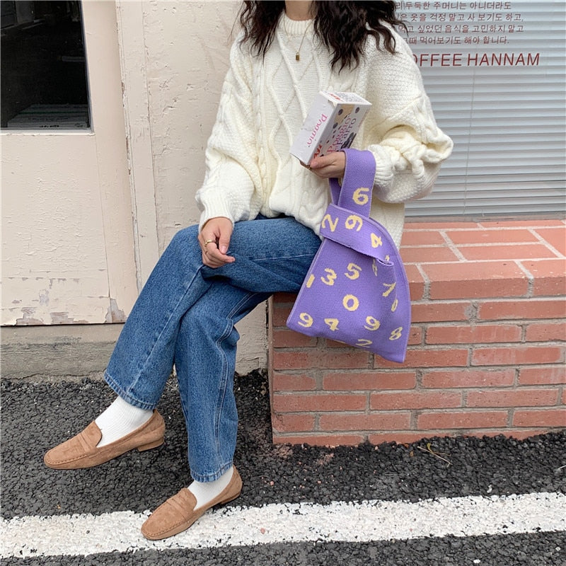 Boho Bag, Eco Tote Bags, Crochet Tote, Knitted Shopper Handbags, Number in 4 colors