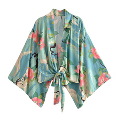 Boho Robe - Kimono Robe - Beach Cover-up - Short Robe - Sweet Vintage Sarus - Bohemian Style Elliana