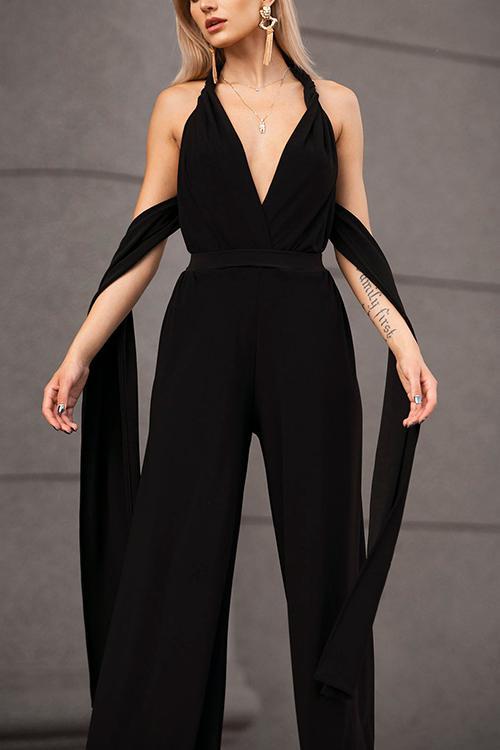 Cross Sleeveless Jumpsuit