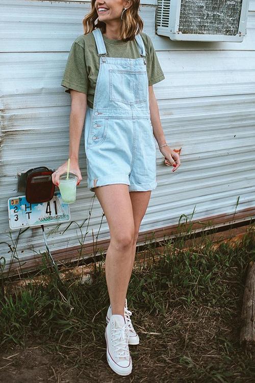 Simple Denim Romper