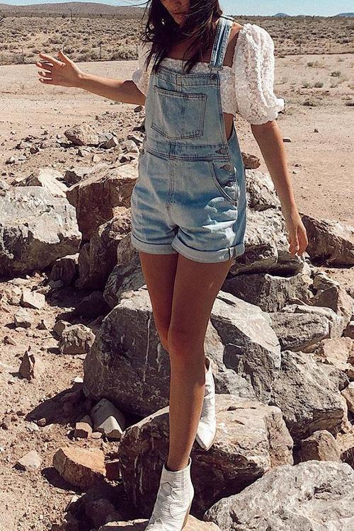 Simple Denim Romper