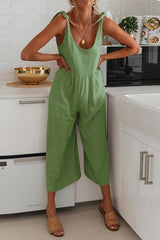 Knot U Neck Sleeveless Jumpsuit