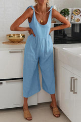Knot U Neck Sleeveless Jumpsuit