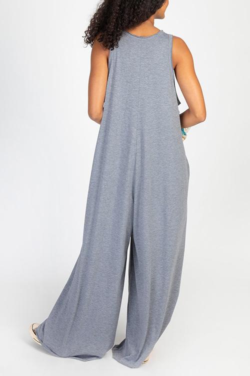 Loose V Neck Sleevelss Jumpsuits