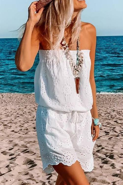 Hollow Strapless Romper