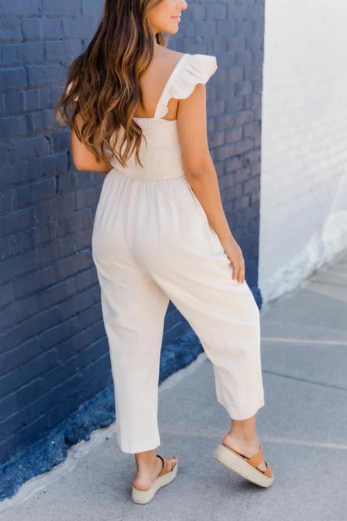 Ruffles Elastic Pockets Jumpsuits