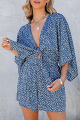Print Bat Knot Romper
