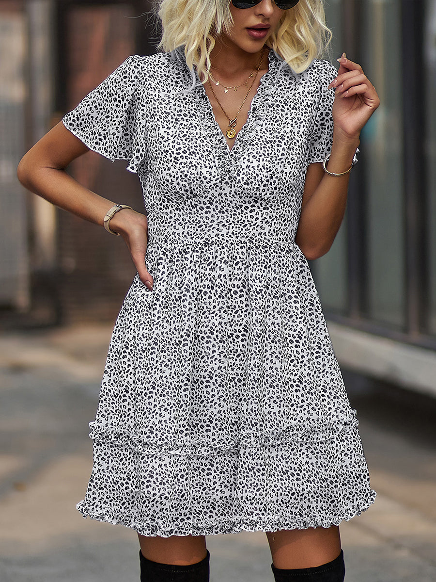 Women's Dresses Temperament Commuting Floral Sexy Mini Dress