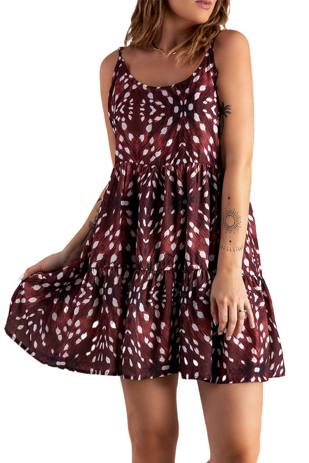 Printed Spaghetti Straps Dress