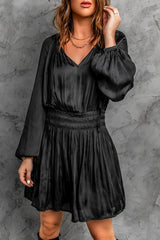 Pleated Elastic High Waist Dress
