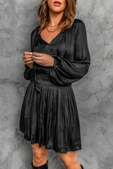 Pleated Elastic High Waist Dress
