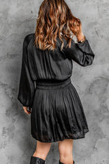 Pleated Elastic High Waist Dress