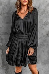 Pleated Elastic High Waist Dress