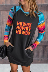 Howdy Western Pattern Mini Dress