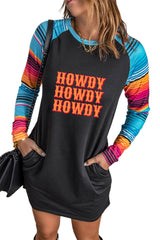 Howdy Western Pattern Mini Dress