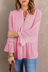 Pink Lace Ruffed Shirt